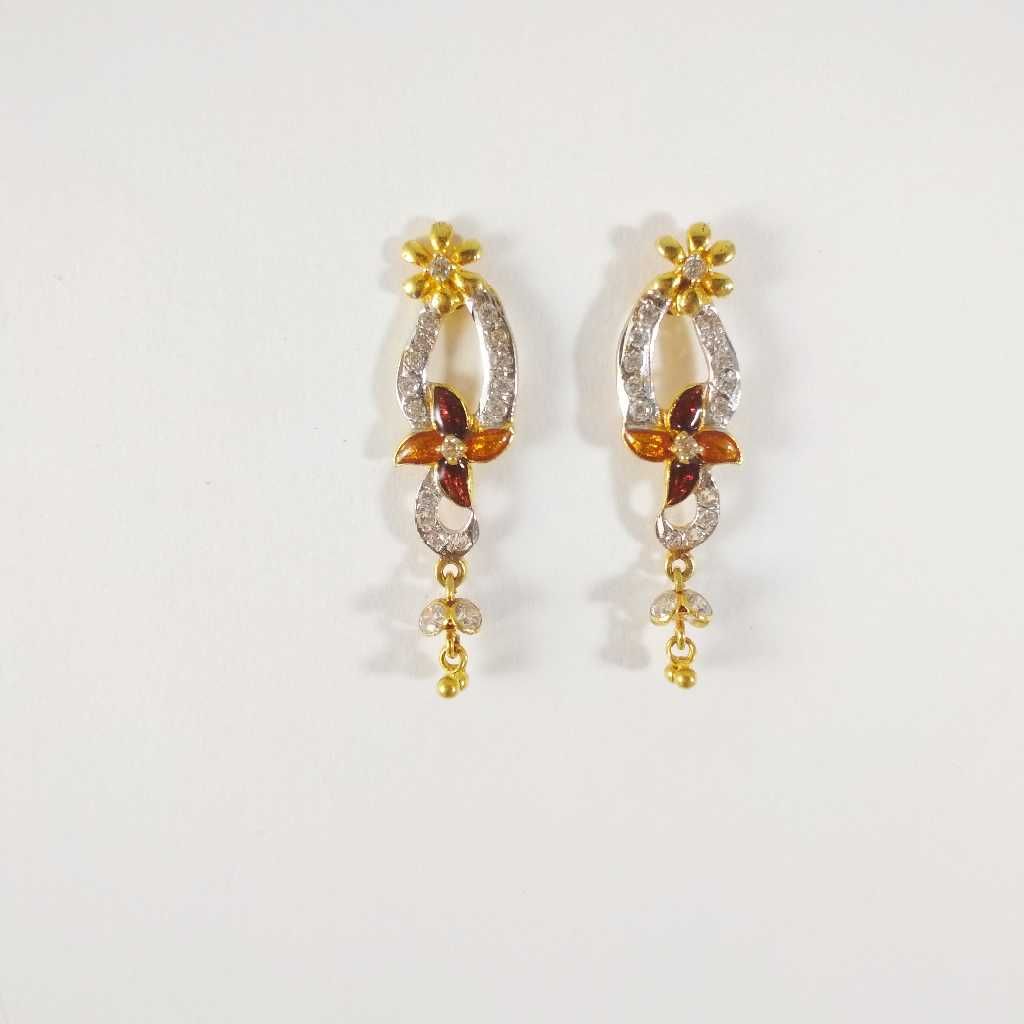 22k gold flower design fancy earring nj-e009