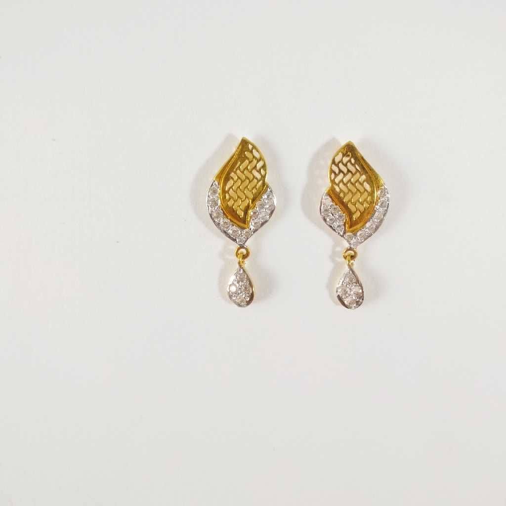22k gold fancy c z earring nj - e006