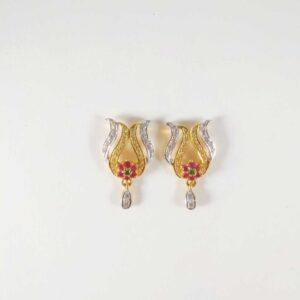 22k gold lotus fancy earing nj-e004