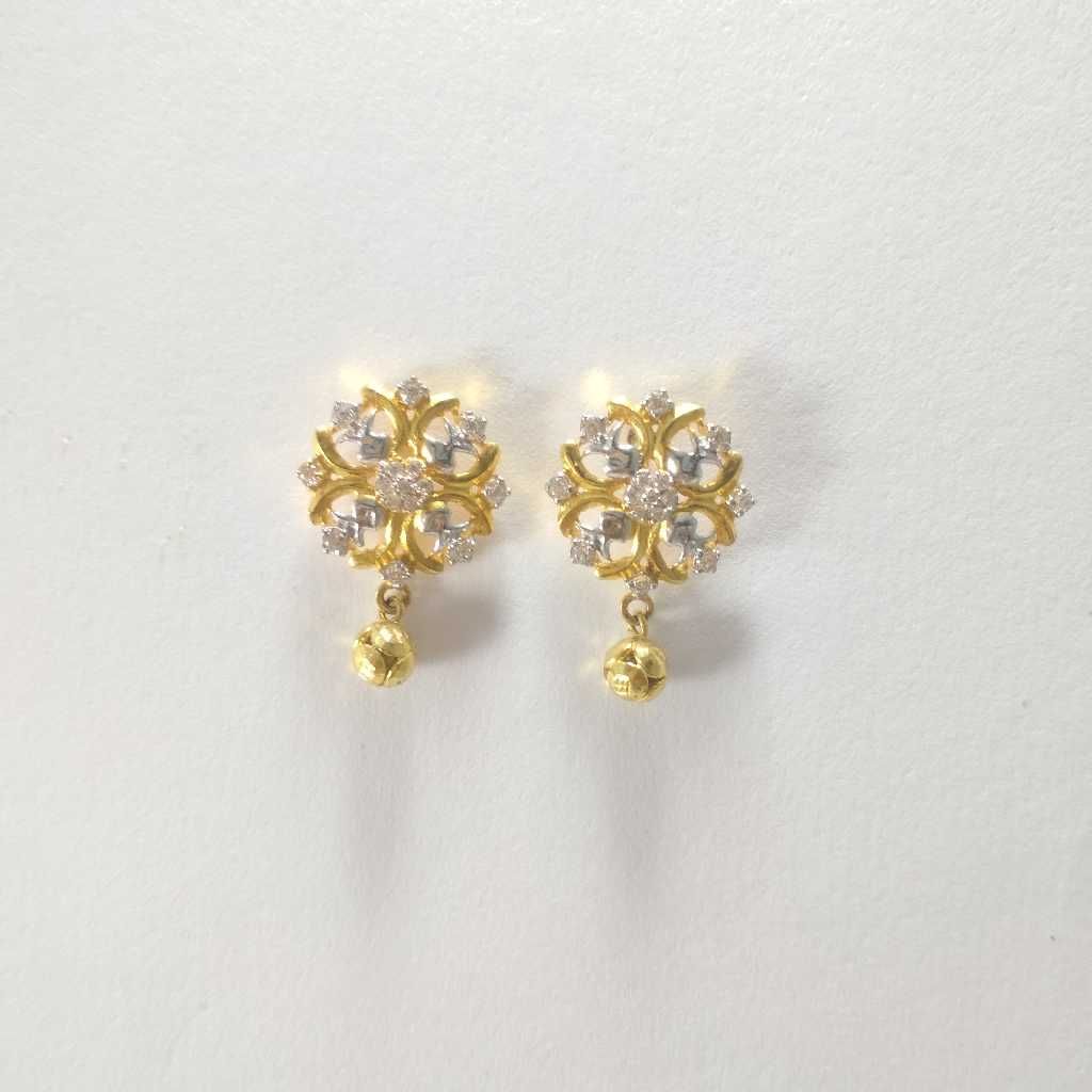 22k gold round fancy earing nj-e003