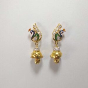 22k gold fancy peacock earing nj-e001