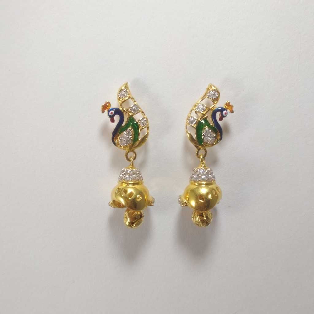 22k gold fancy peacock earing nj-e001