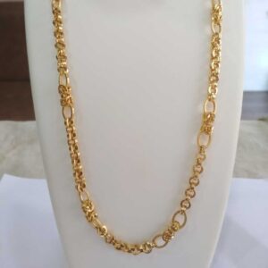 22k gold gents fancy hollow chain NJ-C029