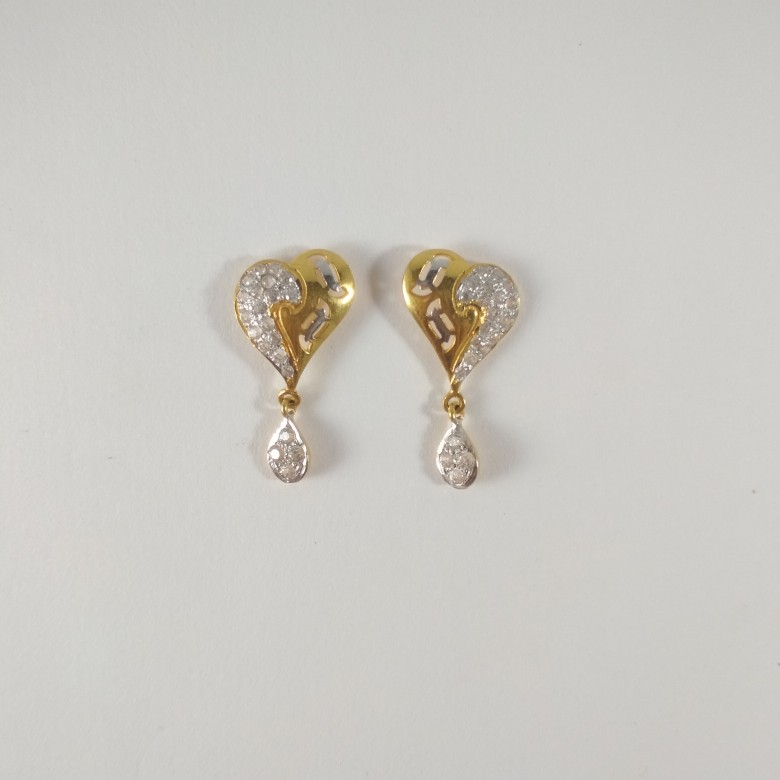 22k gold heart shape fancy earing for women NJ-E300