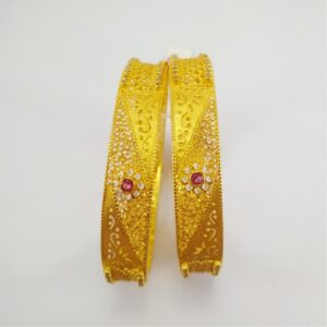 22k yellow gold designer bangles nj-b031