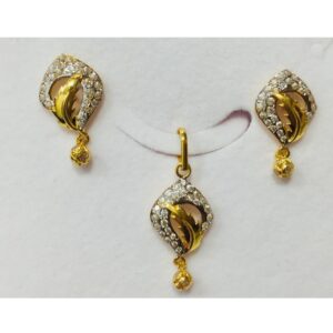 916 gold fancy cz pendant set nj-p016