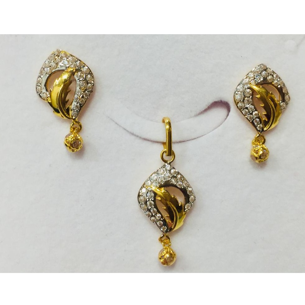 916 gold fancy cz pendant set nj-p016