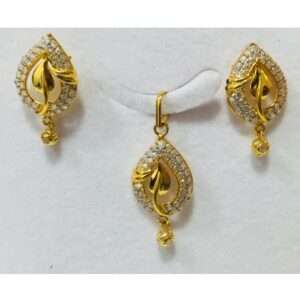 916 gold cz attractive pendant set nj-p014