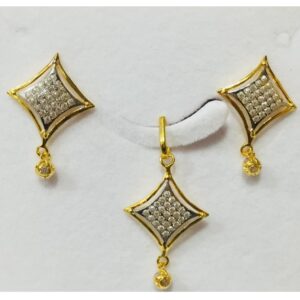 916 gold cz diamond shape pendant set nj-p012