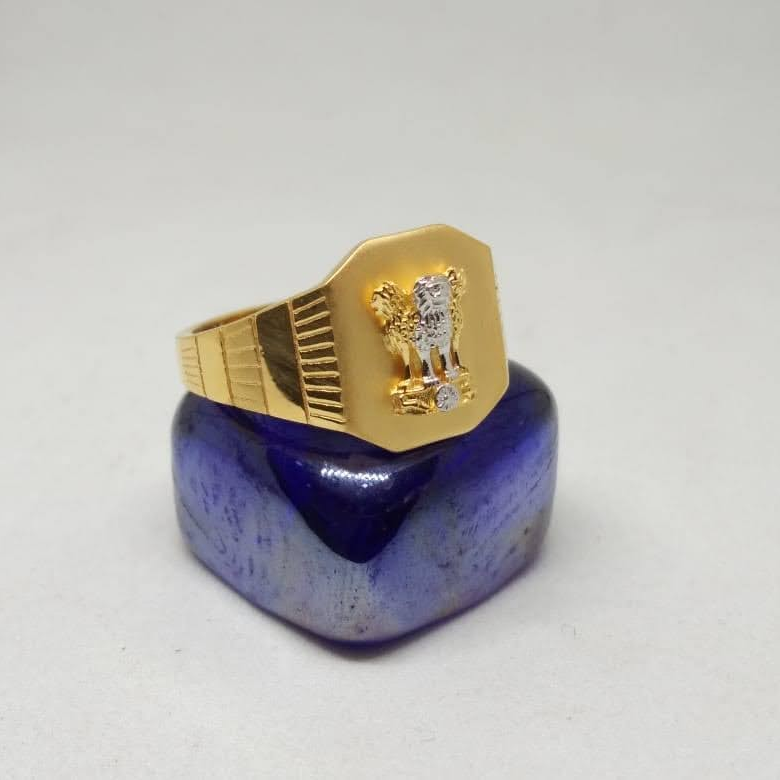 22K PLAIN GOLD ASHOK STAMBH GENTS RING