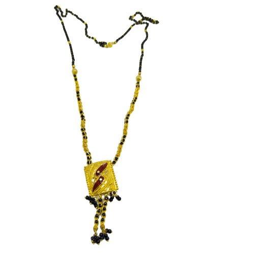 916 Long manglasutra with meena karigiri pendent