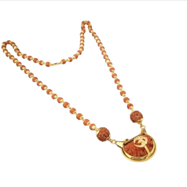 916 rudraksh gold kanthi with om pendent