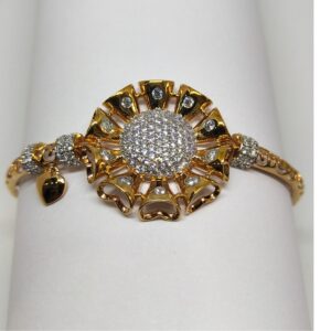 18K Rose gold diamond studded designer bracelet