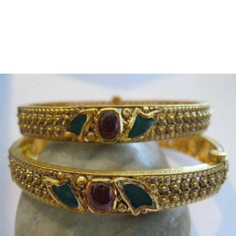 22k antique jadtar designer bangle