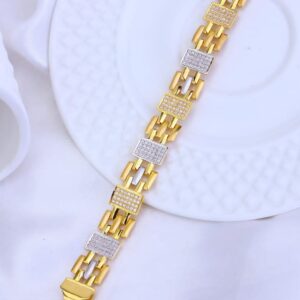 916 gold cz lucky for men