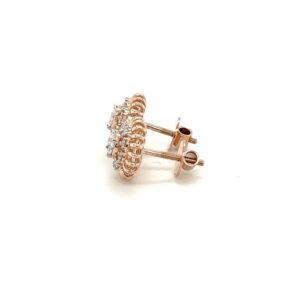 Rose Gold Sunburst Diamond Earrings