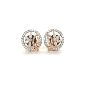 Enchanted diamond windmill stud earrings in 14k rose gold