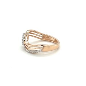 14k rosé Gold diamond cluster spaltring in vvs ef