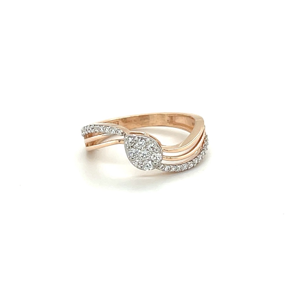 14k rosé Gold diamond cluster spaltring in vvs ef