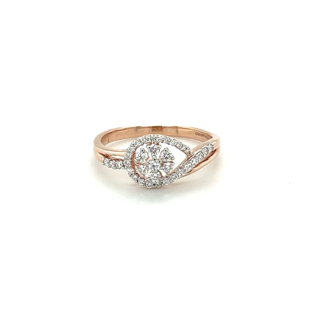 Round Diamond Halo Fiançailles Ring in 14k Rose Gold