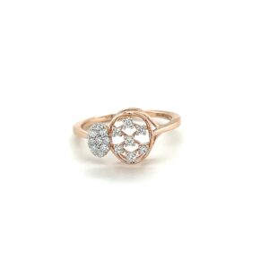 Blumen Diamond Oval Cluster ring in 14k Rose Gold