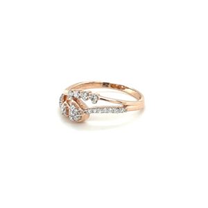 Quatro of Round Diamonds on a Twisted Rose Gold Band Ring