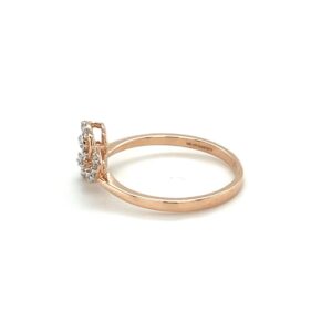 Elegant Rose Gold Ring with Diamond Floral Accent