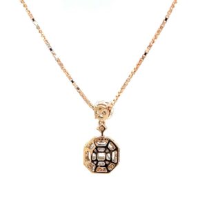 Asscher Cut Pressure Set Dual Solitaire Look Diamond Pendant