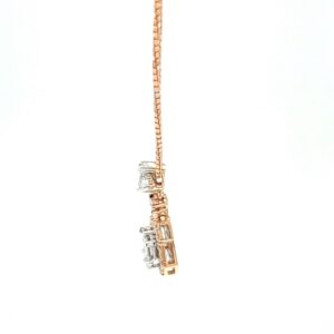 Asscher Cut Pressure Set Dual Solitaire Look Diamond Pendant