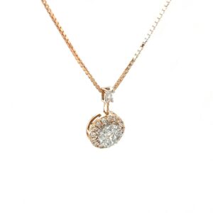 Pressure Setting Solitaire Look Eva Cut Diamond Pendant