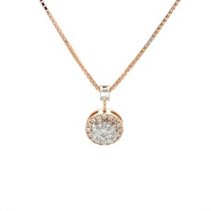 Pressure Setting Solitaire Look Eva Cut Diamond Pendant