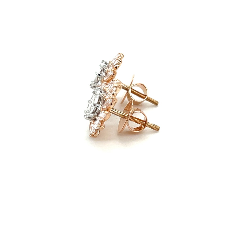 Suryakanti Diamond Earring Studs with Marquise & Eva Cut
