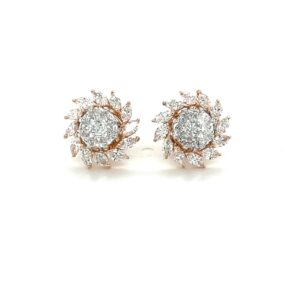 Suryakanti Diamond Earring Studs with Marquise & Eva Cut