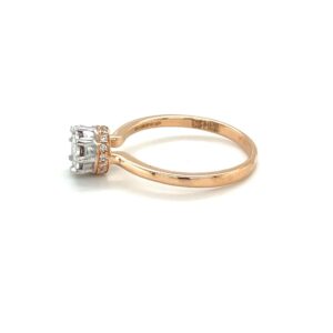 Round Brilliant Eva Diamond Engagement Ring with Band below