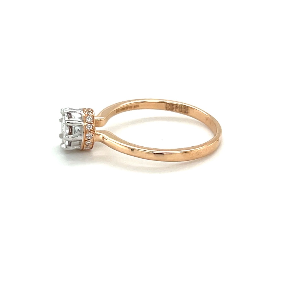 Round Brilliant Eva Diamond Engagement Ring with Band below