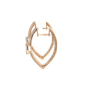 Marquise Shape Diamond Full Hoops Earring for Casual Wear