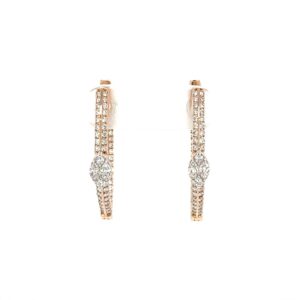 Marquise Shape Diamond Full Hoops Earring for Casual Wear