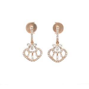 Drop Hanging Diamond Earring Top in 0.98 carats