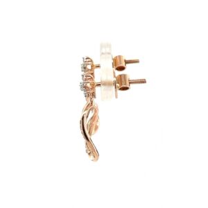 Oval Hanging Floral Diamond Earring in 0.25 Cts