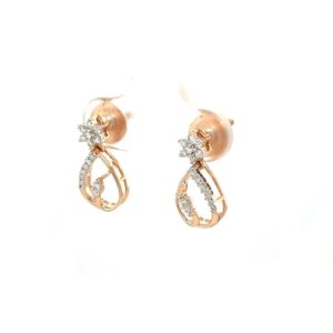 Pissara Floral Diamond Earring Hanging Studs 0.20 Cts