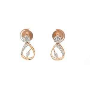Pissara Floral Diamond Earring Hanging Studs 0.20 Cts