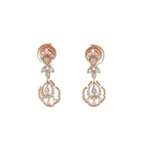 Tropfen Hanging Earring Top 0.25 cts Diamonds & 14k Rose Gold