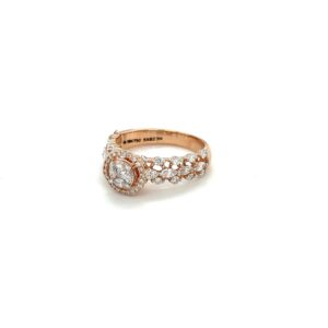 Solitaire Look Cluster Setting Diamond Ring with Marquise & Princess