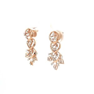 Trio Tear Drop Hanging Mini Chandlier Earring in 32 Cents Diamonds