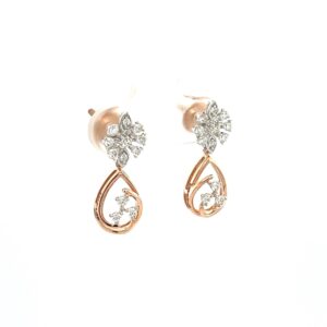 Dangling Tear Drop Hanging Earring 41 cents Diamond in 14k Gold