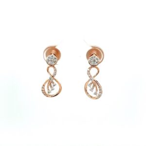 Micro Clustered Diamond Hanging Earrings in 14K Gold