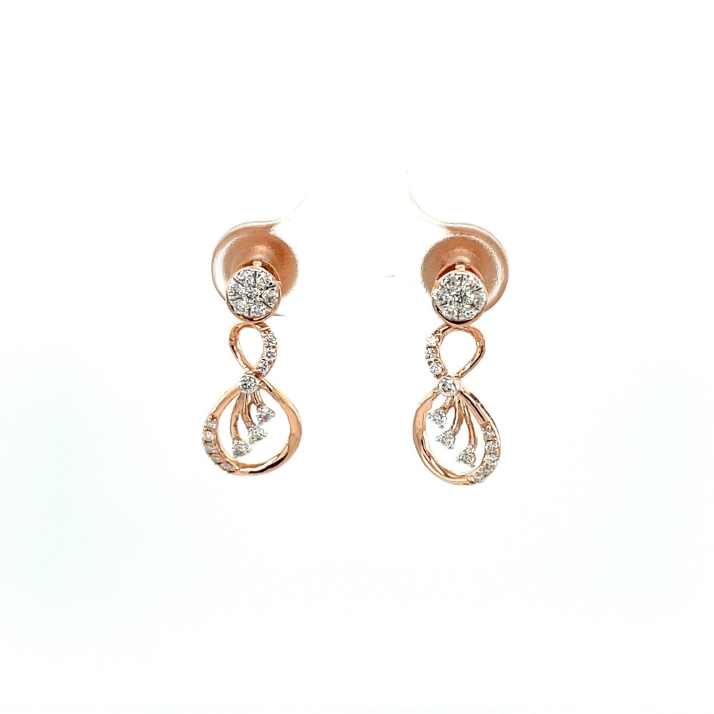 Micro Clustered Diamond Hanging Earrings in 14K Gold