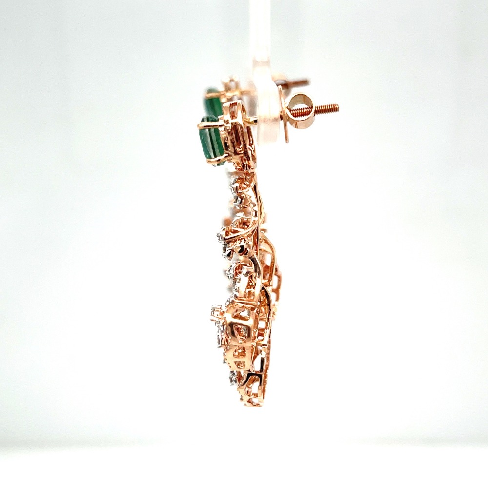 Royale Collection Diamond Chandelier Earrings in 14k Rose Gold