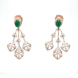 Royale Collection Diamond Chandelier Earrings in 14k Rose Gold