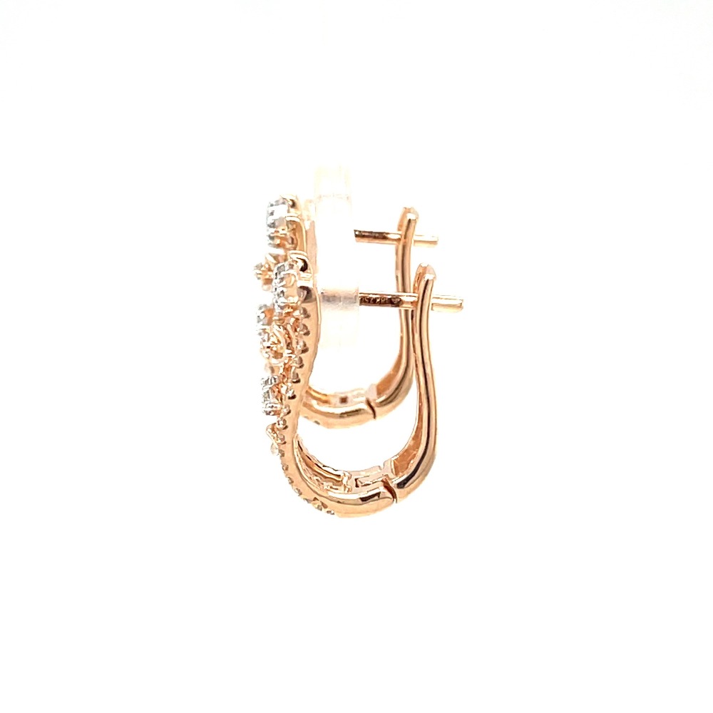 Royale Collection Diamond Bali Hoops Studs in Rose Gold